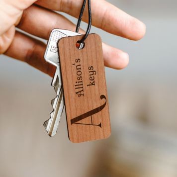 Personalised Wooden Monogram Keyring