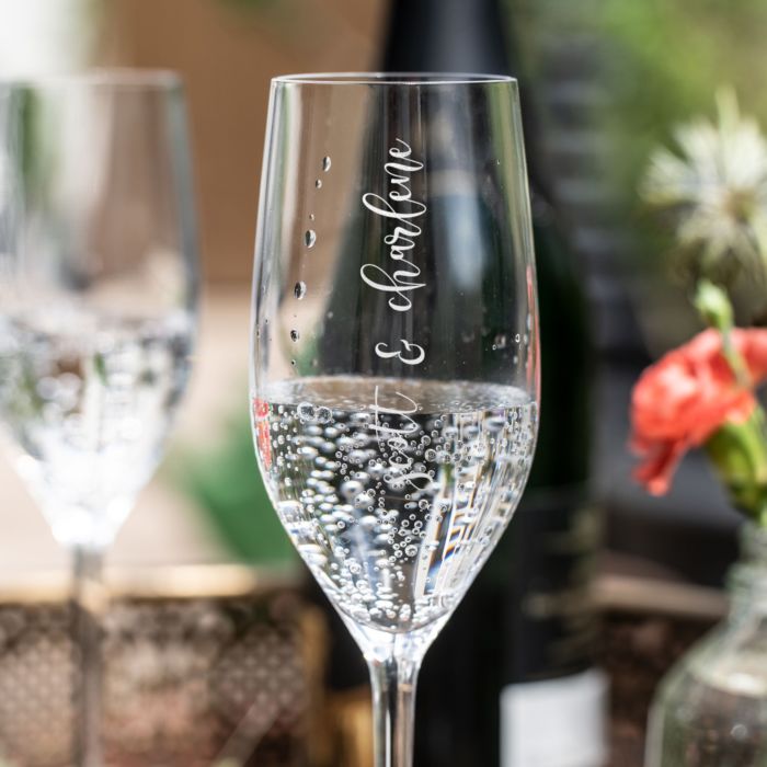 Personalised champagne glass