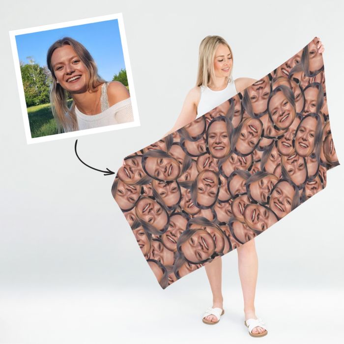 Beach Face - Personalised Beach Towel