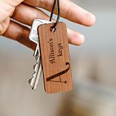 Personalised Wooden Monogram Keyring