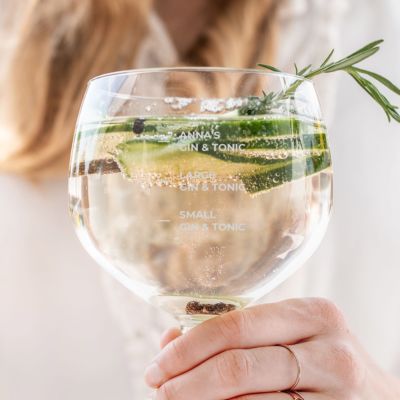 Personalised gin measure glass